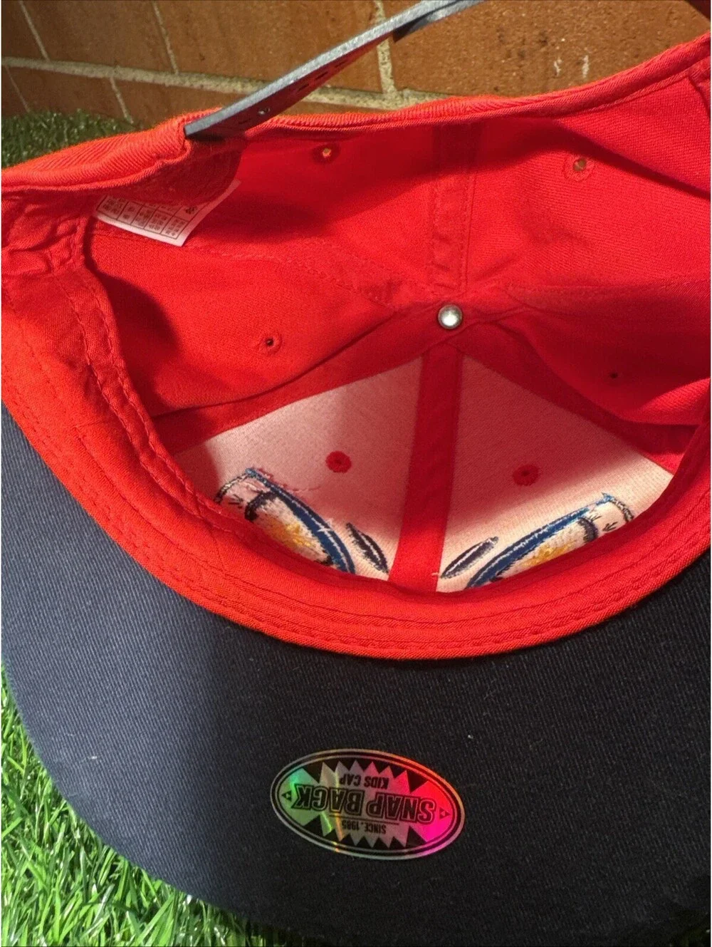 Cartoon Monster Face  Hat with Ear Accents SnapBack Youth Size